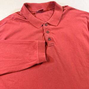 Woolrich Long Sleeve Polo Red Long Sleeve Polo XXL Preppy Casual Cotton Travel